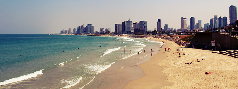 Strandpromenaden i Tel Aviv, Israel.